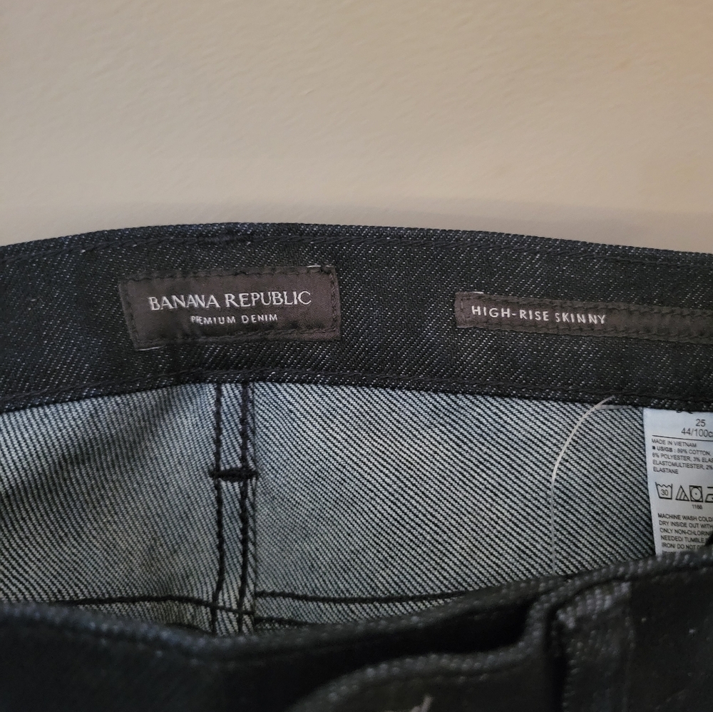 Banana Republic Women's High-Rise Dark Indigo Skinny Jeans - Picture 4 of 7